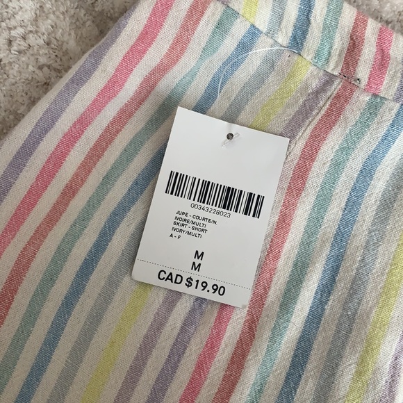 Pastel Stripped Mini Skirt - Picture 4 of 4